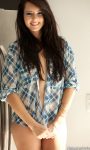 Natasha Belle in the kitchen in plaid 5