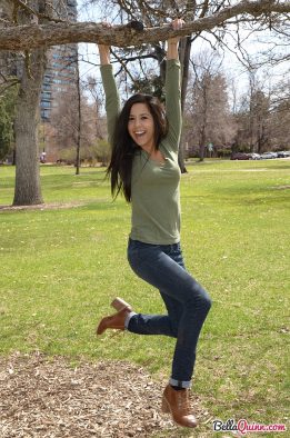 bella quinn teases and poses in the tree 11