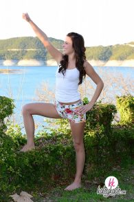kaley kade enjoys the summer breeze 1